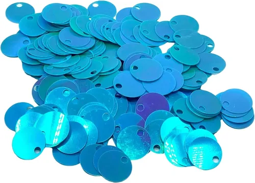 Vista 39 de Paillettes de lentejuelas redondas planas de 10/20/1.181 in, agujero de 0.157 in, mezcla de colores, lentejuelas acrílicas, 1,76 onzas (1.76 oz)
