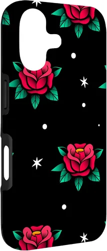 Vista 3 de Roses Fifties Black Red Rockabilly Pinup Rose Retro Fashion Case for iPhone 17