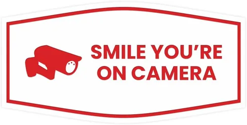 Vista 17 de Fancy Smile You're On Camera Letrero (negro) - Mediano (1 unidad)