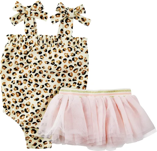 Vista 6 de Mud Pie Conjunto de traje de baño y tutú para niñas, Rosado
