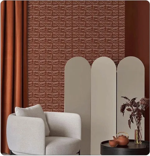 Vista 4 de Melairya Panel de pared 3D, 10 unidades, autoadhesivo, impermeable, de espuma de polietileno, anticolisión, utilizado para baño y sala de estar