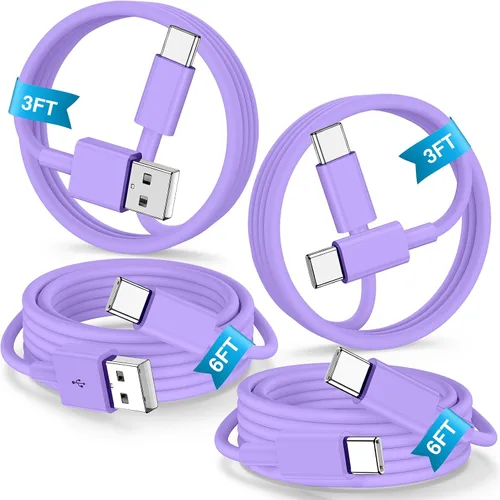 Vista 11 de Cabepow Cable USB tipo C [3 unidades de 1 pie] USB A tipo C de nailon trenzado de alta calidad de 1 pie de largo, de carga rápida para Samsung