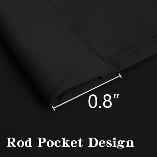 Vista 3 de Juego de 2 paneles de cortinas opacas de 72 pulgadas, cortinas opacas para sala de estar o dormitorio, aislamiento térmico y bolsillo para barra
