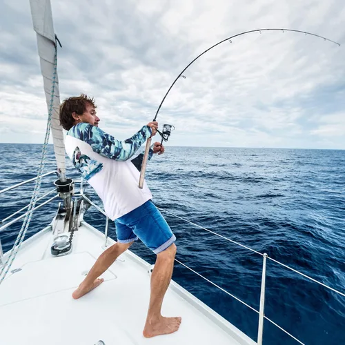 Vista 41 de Palmyth - Camiseta de pesca para hombre, con manga larga, protección solar ultravioleta FPU 50+, con bolsillo