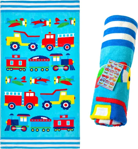 Vista 13 de Wildkin Toalla de playa para niños, 100% algodón, suave y absorbente, ideal para piscina y playa, animales salvajes Verde Oscuro