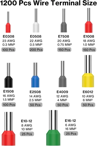 Vista 3 de Lytool Kit de herramientas de prensado de virola, alicates de alambre de doble y una línea, crimpadora de virola hexagonal y kit de conector de 1200