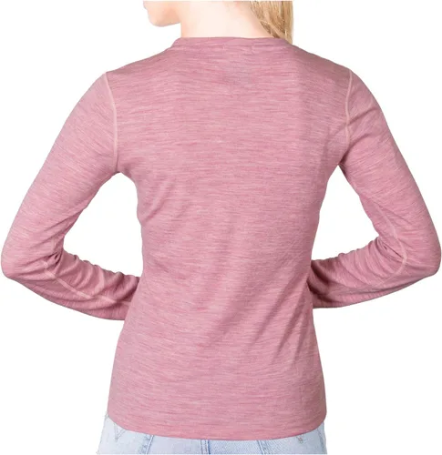Vista 2 de MERIWOOL Camiseta térmica de manga larga para mujer, 100% lana merina, peso medio, para mujer