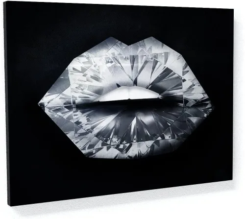 Vista 8 de Sense Canvas Lienzo decorativo de labios con flores botánicas, decoración del hogar, póster pequeño de 16 x 12 / 0.75 pulgadas Labios Flores