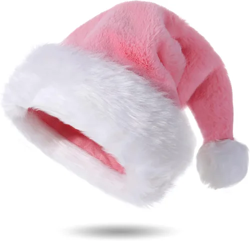 Vista 11 de Sombreros de Papá Noel para adultos, unisex, de terciopelo al tacto, cómodos, sombreros de Navidad para Año Nuevo, fiestas, suministros de Navidad