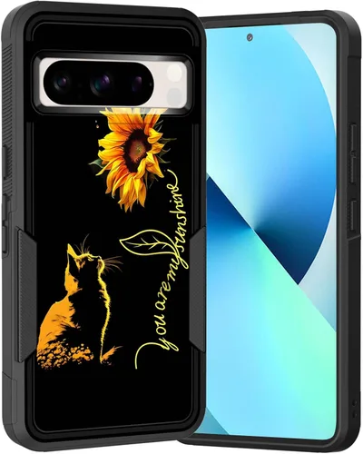 Vista 190 de Funda para Pixel 6A, Híbrida de Doble Capa de Servicio Pesado Resistente a Prueba de Golpes PC Duro + Funda Protectora de Silicona Suave para Google