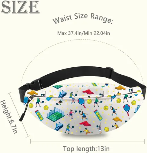 Vista 6 de MEIKIUP Riñonera de pádel para amantes del pádel, regalos para entrenador de pádel, accesorio deportivo, bolsa cruzada de pádel, Pádel WB, Moderno