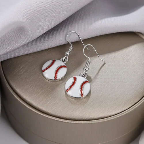 Vista 4 de Aretes colgantes de pelota deportiva aretes de fútbol, baloncesto, fútbol, voleibol, béisbol para mujeres fanáticos