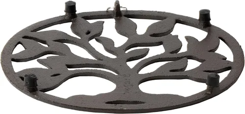 Vista 3 de GASARÉ, Salvamanteles de hierro fundido para platos calientes, ollas y sartenes, salvamanteles de metal, diseño de raíces de árbol, tapas de patas