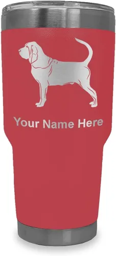 Vista 39 de LaserGram Vaso aislado al vacío de 20 onzas, perro sabueso, grabado personalizado incluido (negro)