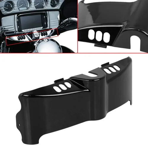 Vista 4 de Cubierta negra para salpicadero del panel del interruptor de la tapa del carenado interior de la motocicleta para Harley Touring Electra Street