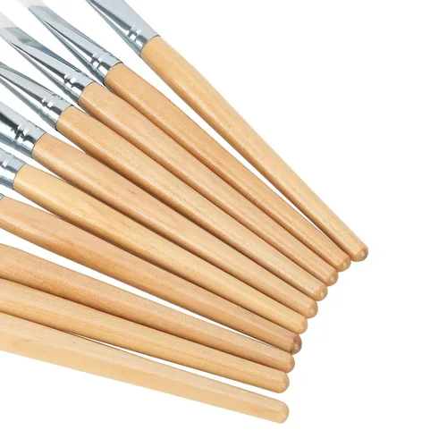 Vista 2 de 10 cepillos de máscara facial, aplicador de lodo de pelo suave, herramienta de cuidado de la piel DIY con mango de madera