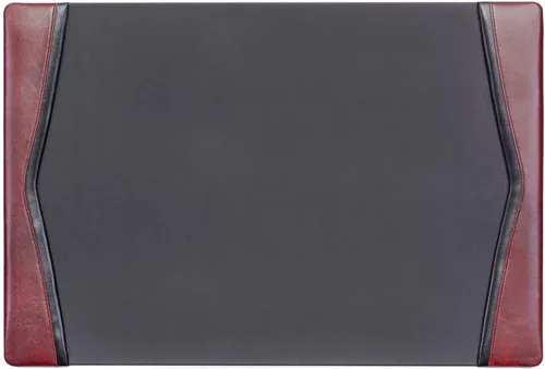 Vista 17 de DACASSO Tapete clásico de cuero para escritorio con rieles laterales - Secante de escritorio de cuero de lujo para escribir - Protector acolchado