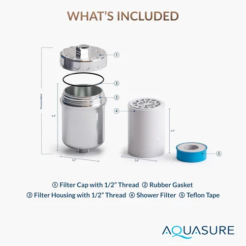 Vista 9 de Aquasure Filtro de ducha de alta capacidad de 10,000 galones para cabello, piel y uñas más saludables, mejora la piel seca con picazón, reduce