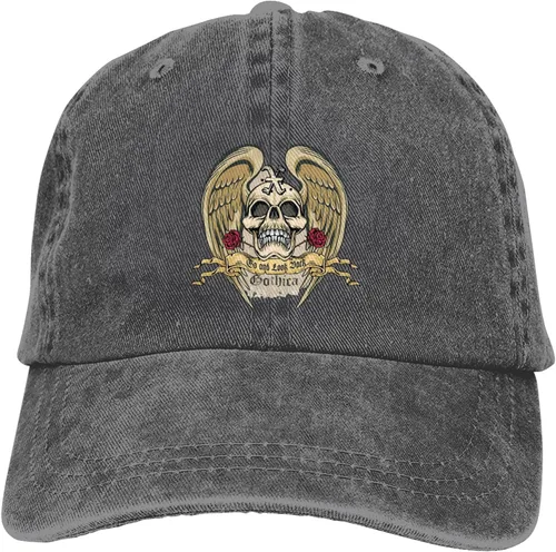 Vista 9 de Cowboy Hat Trendy Hats for Man and Women Djustable Four Season Outdoor Baseball Cap of Hell Skull with Angel Deep Heather