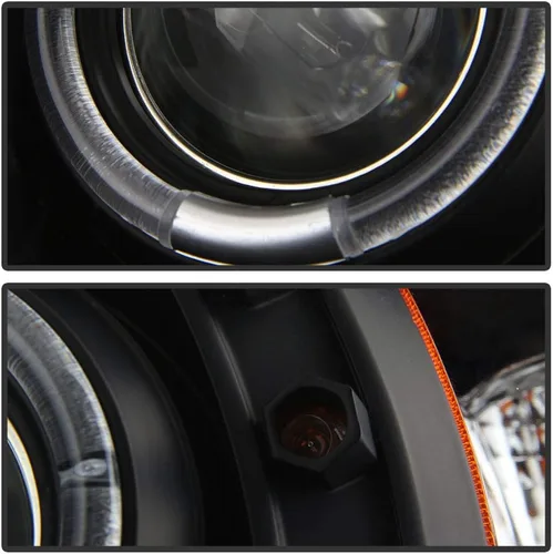 Vista 3 de ACANII - Para 1994-2001 Dodge Ram 1500 2500 3500, faros LED con anillo de halo, carcasa negra, proyector, conjunto de faros