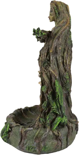 Vista 5 de Ebros Gift Whispering Forest Celta Greenman Árbol Mujer Gaia Ent Retorno Incienso Cono Quemador Aroma Aroma Estatuilla Diosa Cuernos Árbol