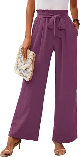 Vista 86 de Heymoments Wide Leg Pant for Women High Waist Trouser A01-negro