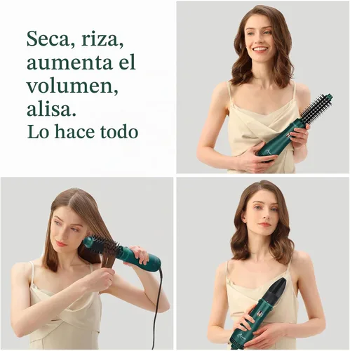 Vista 2 de Aima Beauty Juego de cepillos para secador de pelo, cepillo redondo 4 en 1 que añade brillo, suavidad, rizo y volumen para cabello corto a mediano