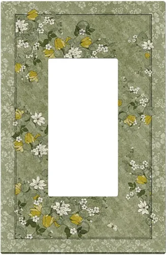 Vista 72 de Decorative Outlet Covers Blue Background White Cat Daisy Floral 2-Gang 1-Gang Wall Plate Single Toggle/Rocker Farmhouse Style Light Switch Covers
