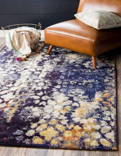 Vista 25 de Unique Loom Vita Collection - Alfombra tradicional saturada de medallones florales saturados sobre teñidos, 2 pies 2 pulgadas x 3 pies, azul Azul