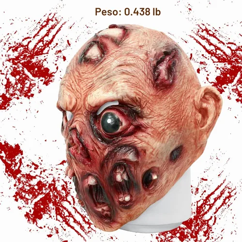 Vista 2 de Bulex Máscara de zomie de terror de Halloween, máscara de anciano sangriento, monstruo de terror, disfraz de cosplay de látex para cosplay, casa