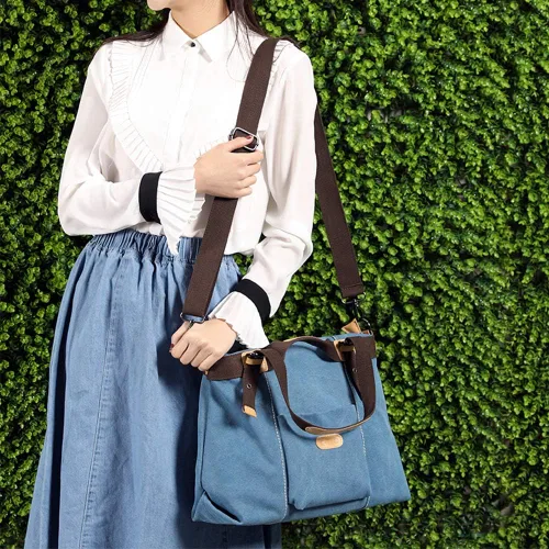 Vista 7 de Bolso Hobo de lona casual vintage para mujer, bolso de hombro para uso diario, bolso cruzado