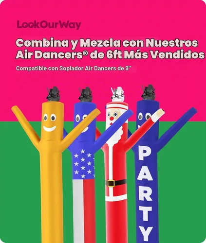 Vista 7 de LookOurWay Air Dancers Wacky Waving - Accesorio inflable de tubo para Rojo