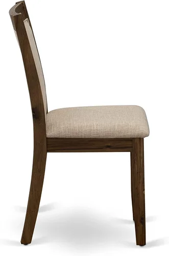 Vista 10 de East West Furniture F2MZ5-N04 - Juego de muebles de comedor de 5 piezas, incluye una mesa de comedor redonda con pedestal y 4 sillas tapizadas
