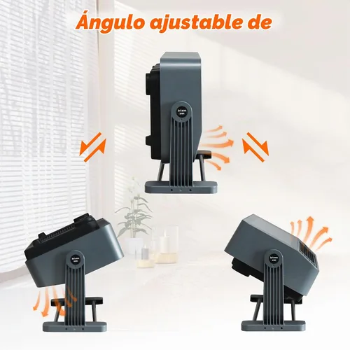 Vista 7 de Calentador de espacio, calentador de chimenea, calentadores para uso en interiores con efecto de llama 3D, aire acondicionado portátil de 1500 W