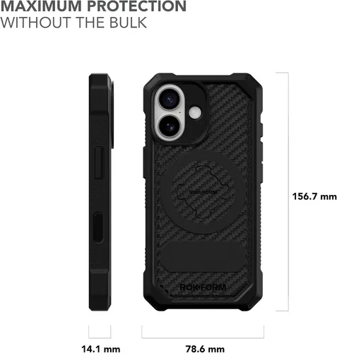 Vista 5 de Rokform Funda rígida compatible con iPhone 17, cubierta magnética (Negro)