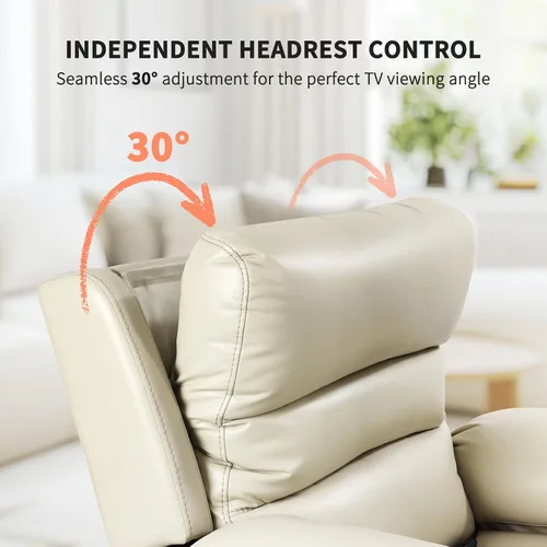 Vista 5 de EONIX - Silla reclinable eléctrica de doble motor, cero espacio libre Blanco crema