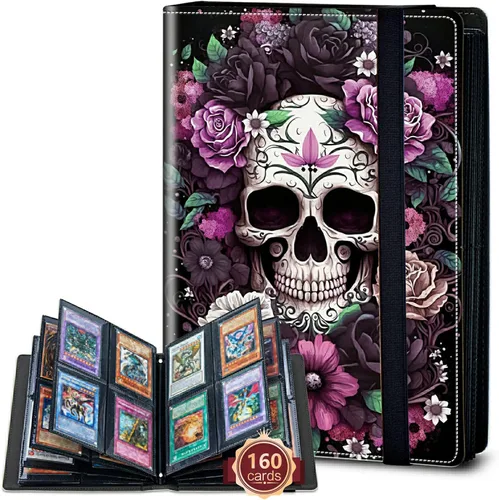 Vista 48 de Rossy Carpeta de tarjetas con 4 bolsillos, carpeta de tarjetas intercambiables, álbum de colección de tarjetas, para 160 tarjetas de carga lateral