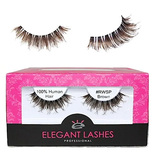 Vista 10 de Elegant Lashes #RWSP Black Pestañas postizas finas (cabello humano 100% natural de primera calidad)