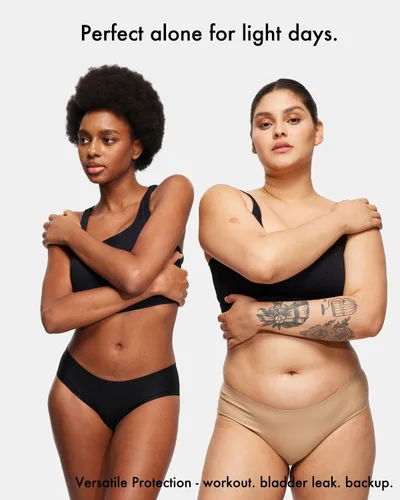 Vista 5 de Ropa Interior Bikini Sin Costuras LEAKPROOF2.0 para Mujeres Bragas de Período que Sostienen 6 Tampones Ropa Interior a Prueba de Fugas, beige