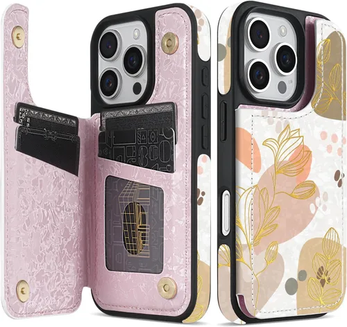 Vista 29 de NNH Funda tipo cartera compatible con iPhone Xs Max con bloqueo RFID, ranuras para tarjetas, folio de piel sintética, función atril, doble cierre