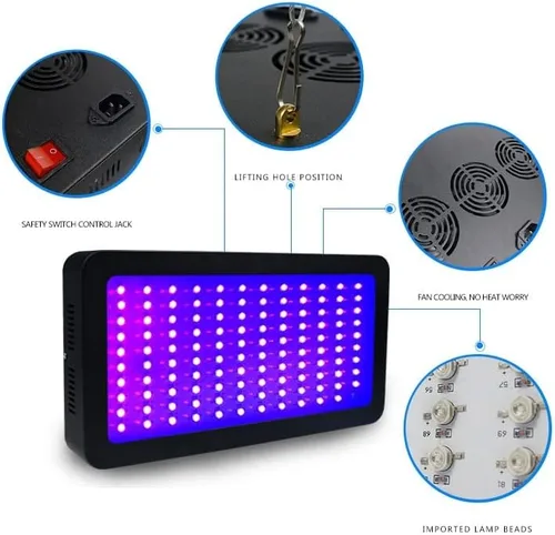 Vista 3 de Lámpara LED de curado UV de 1000 W, alta potencia, 395 nm, 405 nm, 365 nm, tinta de pegamento, impresión UV verde aceite luz de curado de resina sin