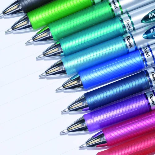 Vista 16 de Pentel EnerGel Pearl RTX, 0.028 in, tinta negra, caja de 12 (BL77PWP-A)