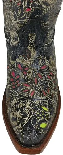 Vista 5 de Johnny Ringo Legacy Collection Granero Negro Floral Incrustación 922-37T