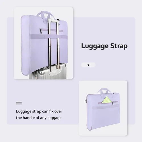 Vista 5 de MATEIN Bolsa de mano para ropa, bolsa de viaje impermeable para colgar ropa, bolsa plegable grande de fin de semana con correa de hombro ajustable