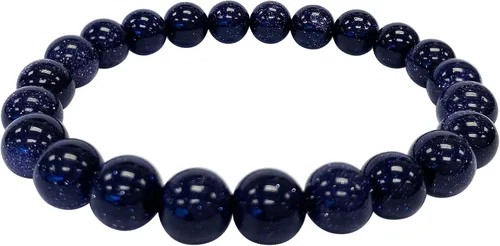 Vista 218 de Gem Avenue Handmade Round Bead Stretch Bracelet Unisex Natural Stone Beaded Jewelry for Men & Women, Elastic Wristband for Daily Wear