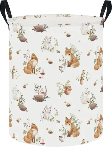 Vista 9 de CLOCOR Cesta de lavandería para niños, contenedor de almacenamiento de tela plegable, cesta de guardería para niños, cubo de juguetes para niños