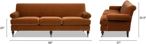 Vista 3 de Jennifer Taylor Home Alana Lawson - Sofá para sala de estar Naranja quemado