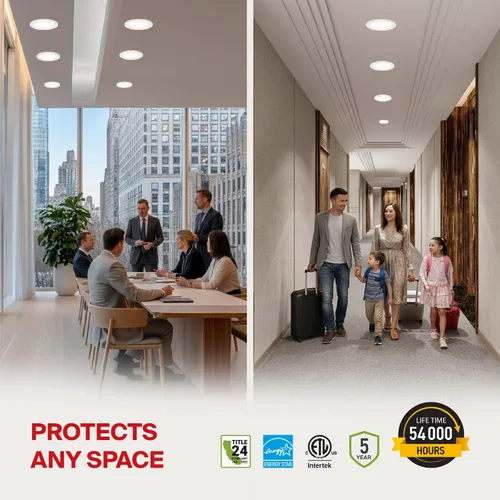Vista 2 de ASD Luz empotrable con clasificación de fuego de 4 pulgadas, 5 colores 2700 K/3000 K/3500 K/4000 K/5000 K, 840 lúmenes, clasificación de fuego de 2