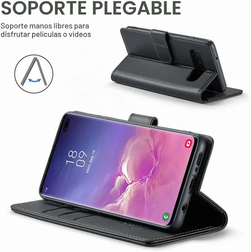 Vista 4 de FLIPALM Funda tipo cartera para Samsung Galaxy S10+/S10 Plus 6.4", color Negro