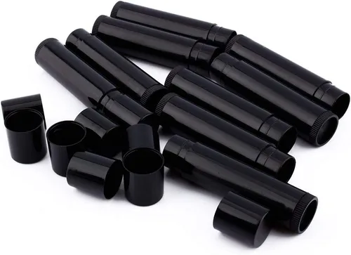 Vista 9 de Agatige 100 tubos de lápiz labial vacío de 0.2 fl oz, tubos de bálsamo labial negro de plástico portátil, tubos de lápiz labial, recipientes